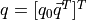 q = [q_{0} \vec{q}^{T}]^{T}